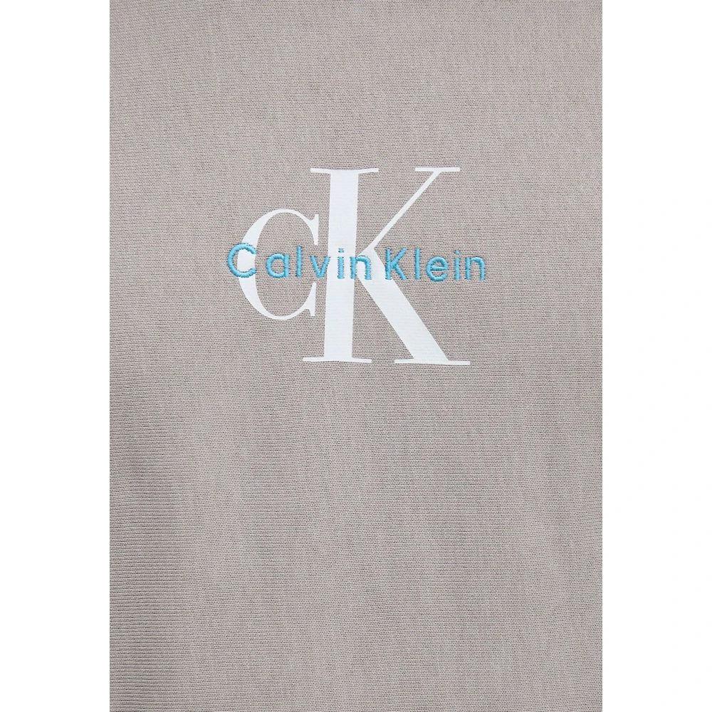 Sweat à capuche gris en coton Calvin Klein Jeans