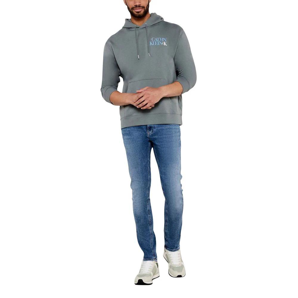 Sweat à capuche gris en coton Calvin Klein Jeans