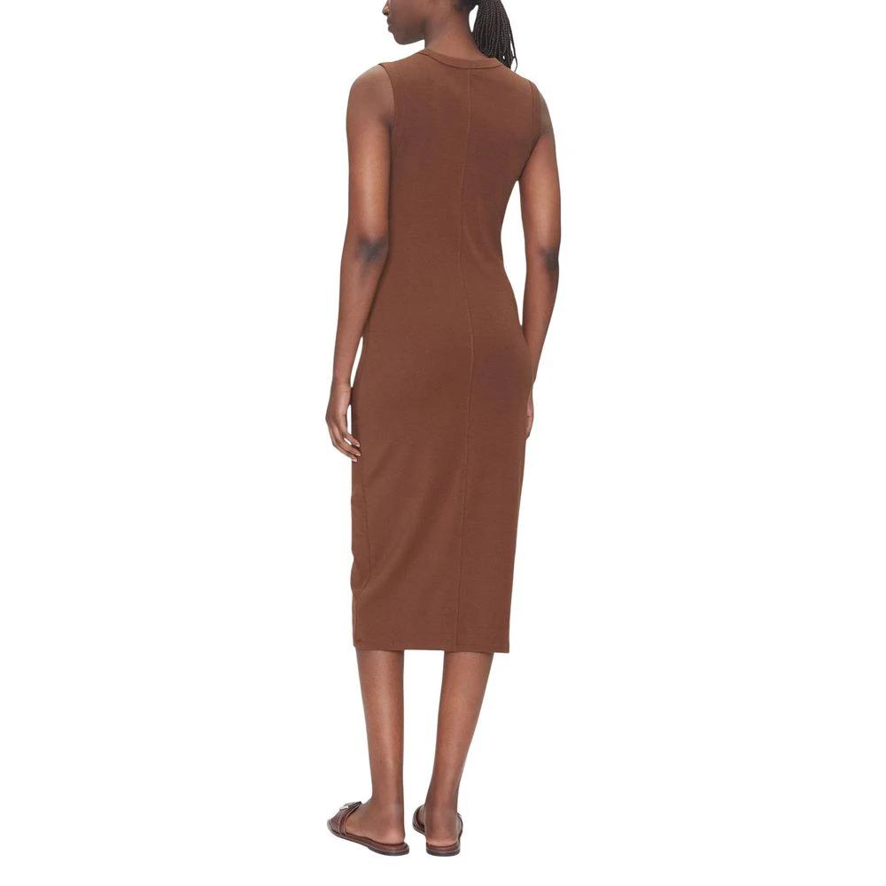 Robe longue en coton marron Calvin Klein Jeans