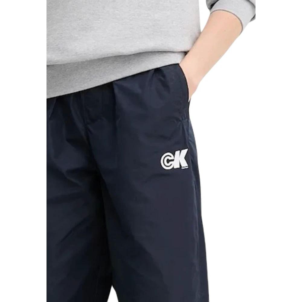 Pantalon de jogging Calvin Klein Jeans bleu en polyester recyclé (pantalon de sport)