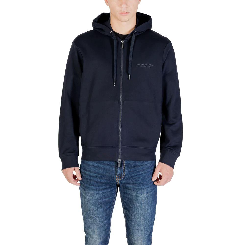 Sweat à capuche bleu en coton Armani Exchange