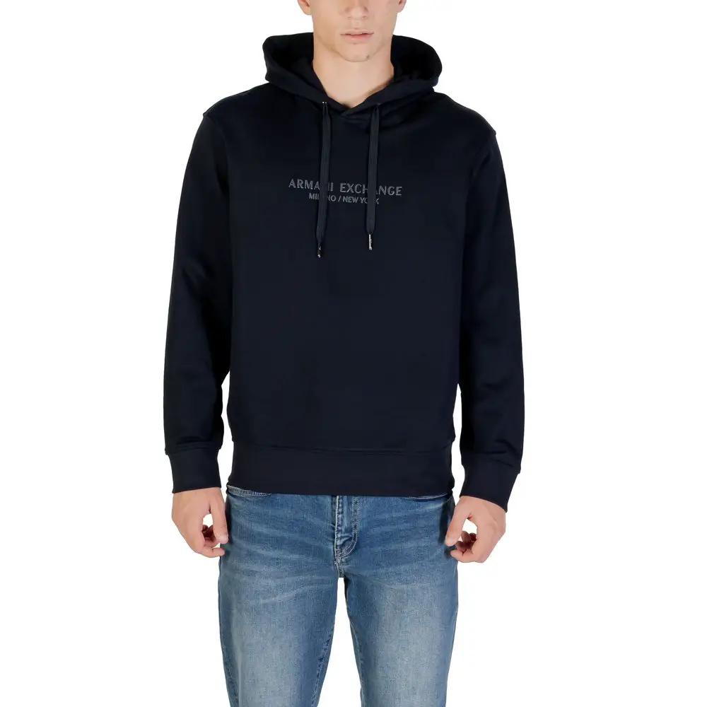 Sweat à capuche bleu en coton Armani Exchange