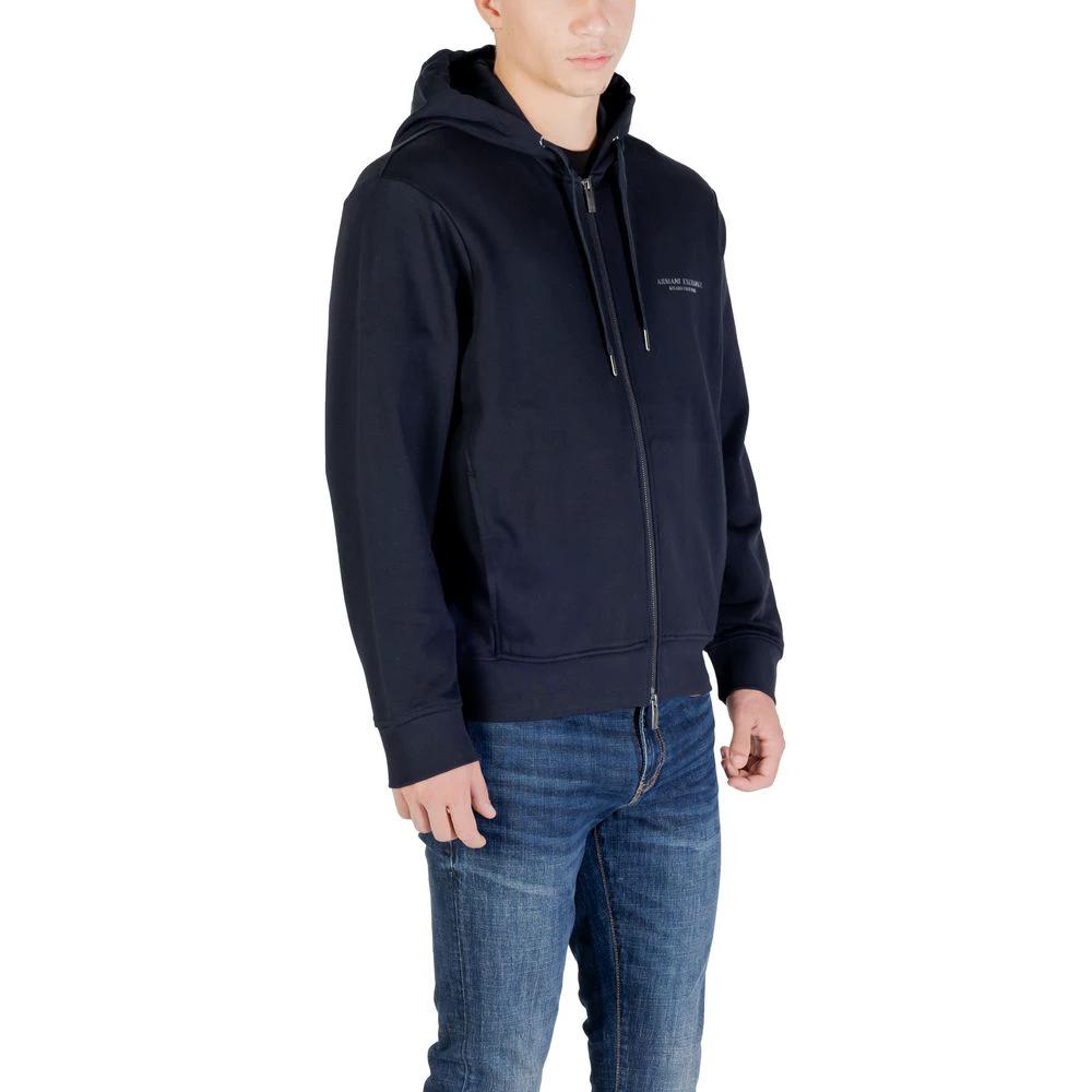Sweat à capuche bleu en coton Armani Exchange