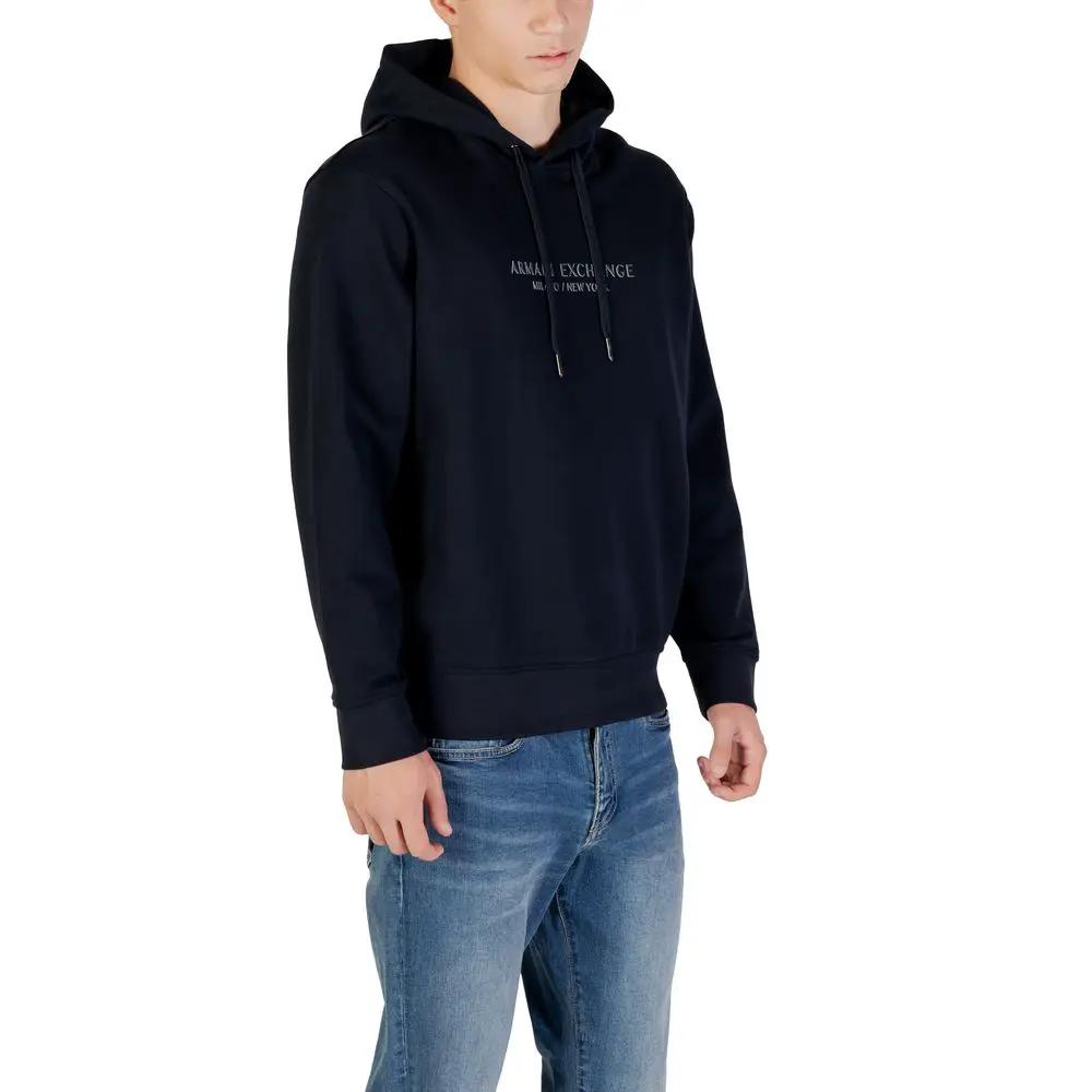 Sweat à capuche bleu en coton Armani Exchange