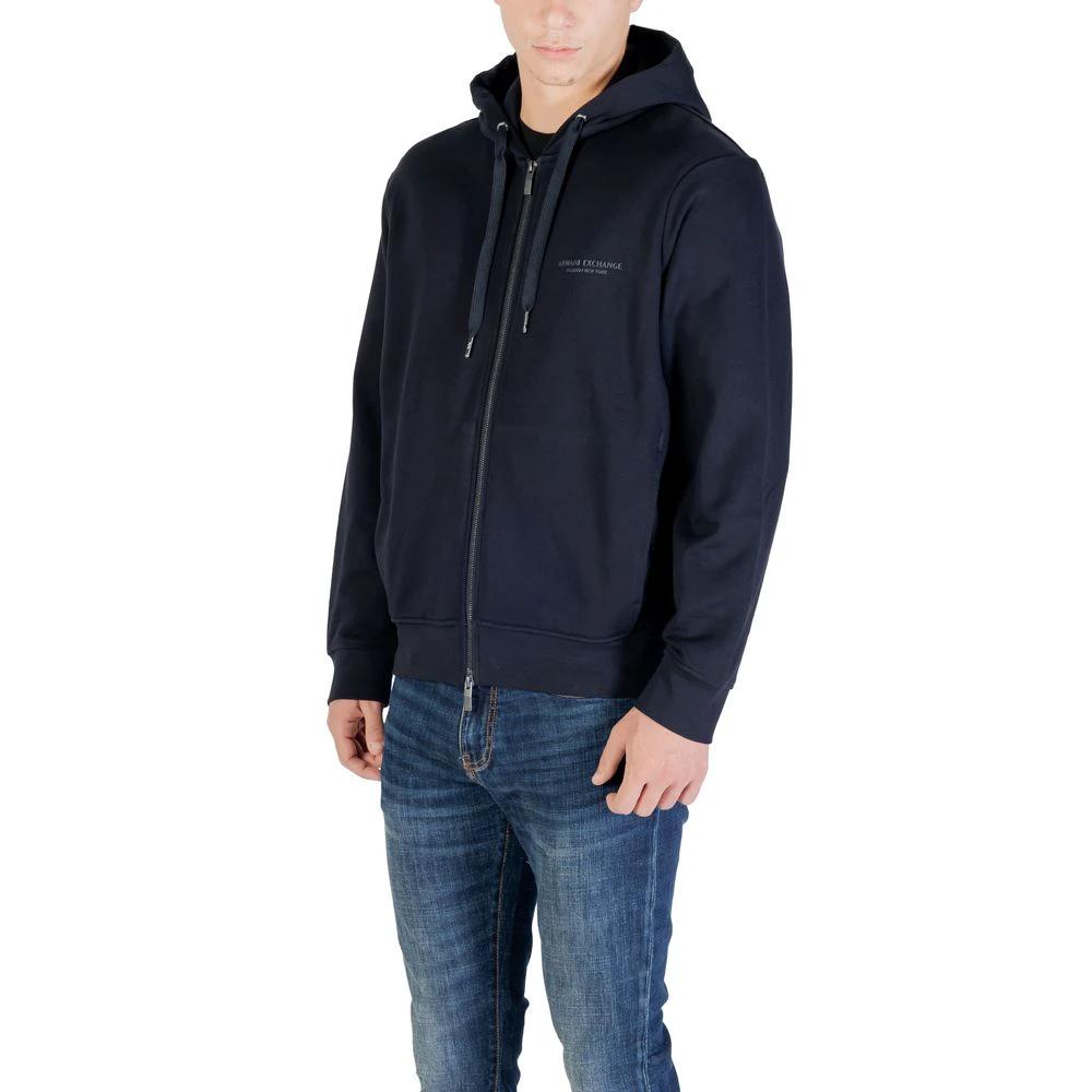Sweat à capuche bleu en coton Armani Exchange