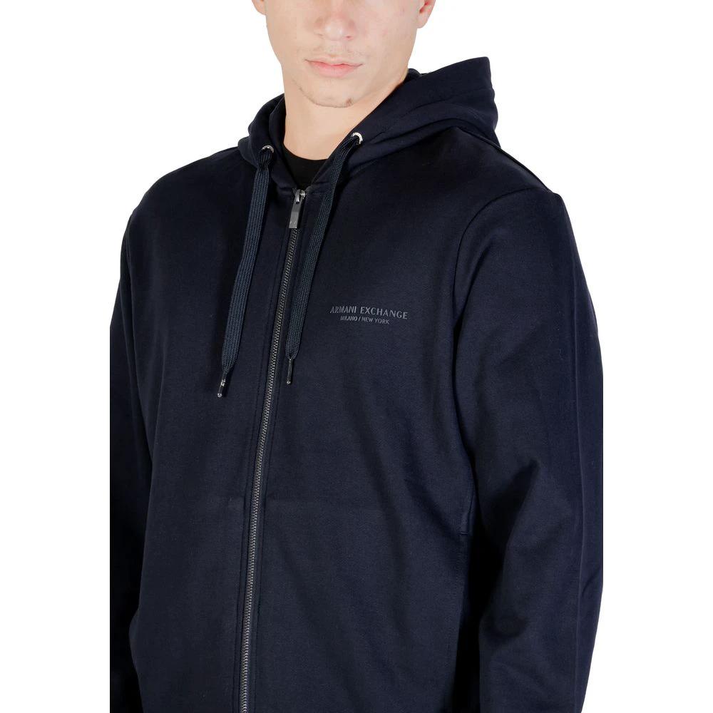 Sweat à capuche bleu en coton Armani Exchange