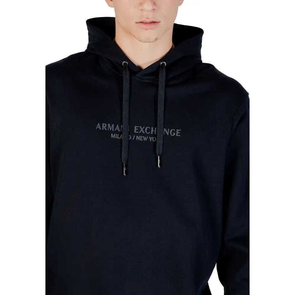 Sweat à capuche bleu en coton Armani Exchange
