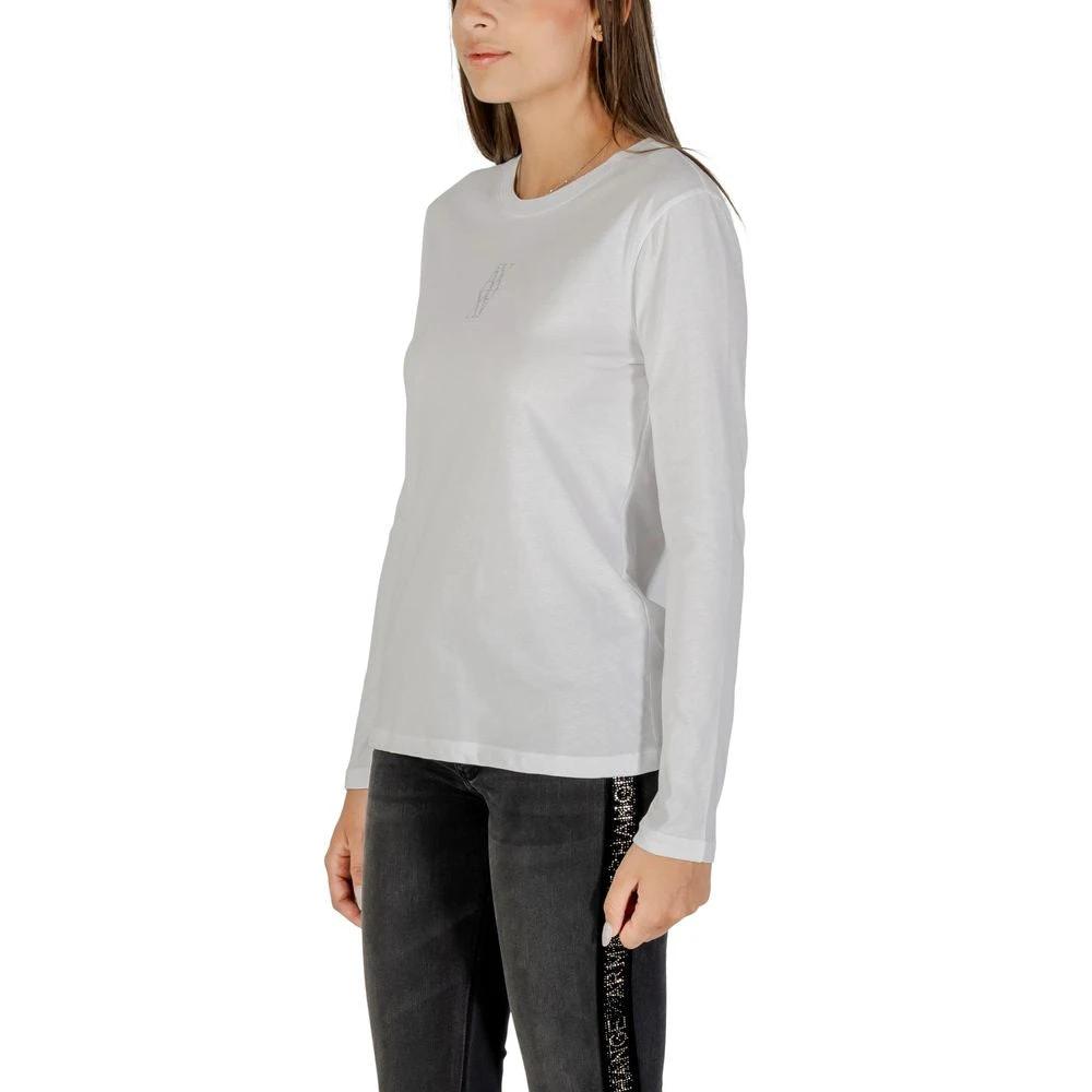 T-shirt à manches longues en coton blanc Armani Exchange