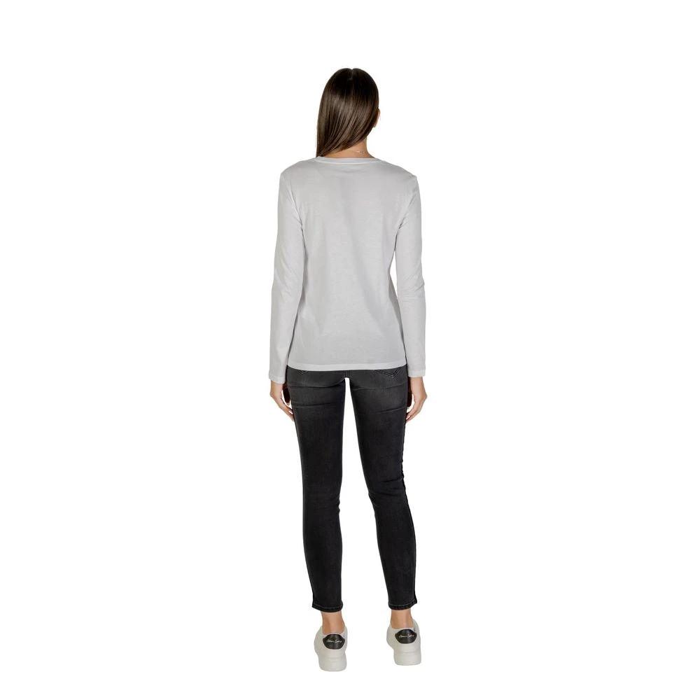 T-shirt à manches longues en coton blanc Armani Exchange