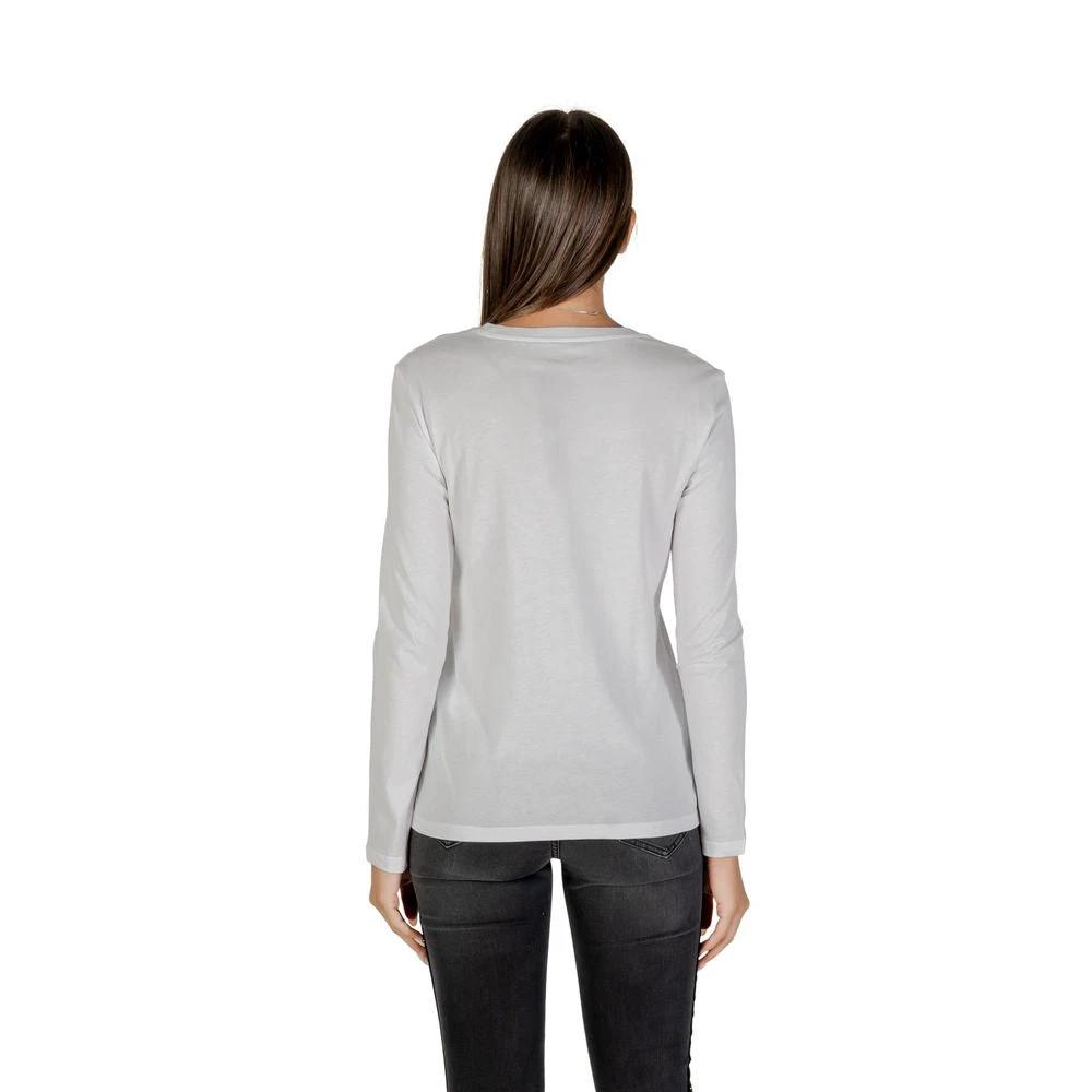 T-shirt à manches longues en coton blanc Armani Exchange