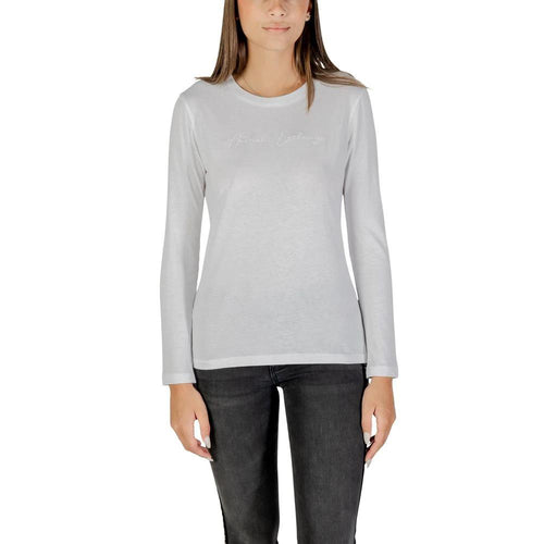 T-shirt à manches longues en coton blanc Armani Exchange