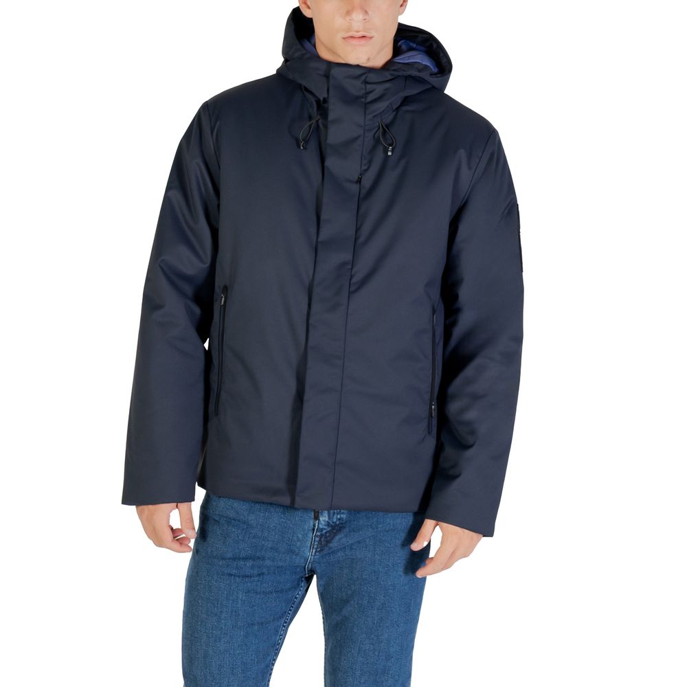 Manteau bleu en polyester Emporio Armani EA7