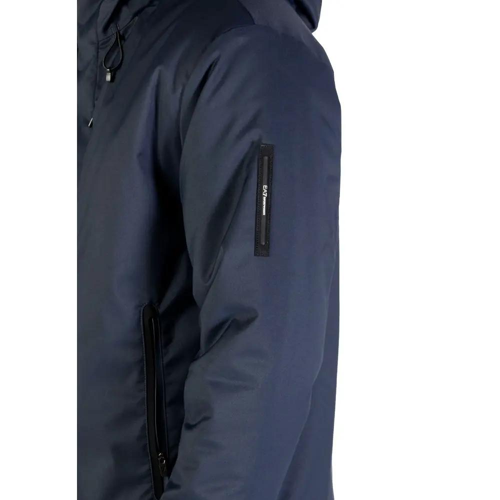 EA7 Emporio Armani Blue Polyester Coat