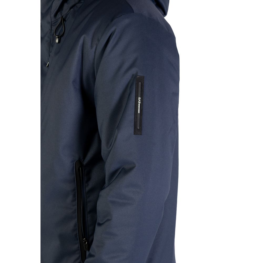 Manteau bleu en polyester Emporio Armani EA7