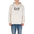 Sweat à capuche en coton noir et blanc EA7 Emporio Armani