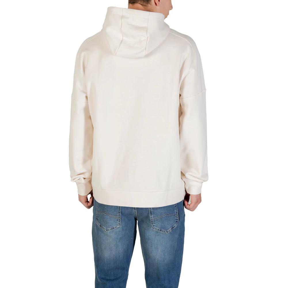 Sweat à capuche en coton noir et blanc EA7 Emporio Armani