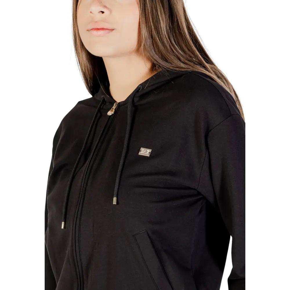 Survêtement en coton noir EA7 Emporio Armani