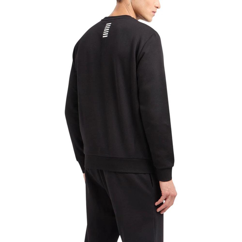 Sweat-shirt en coton noir EA7 Emporio Armani