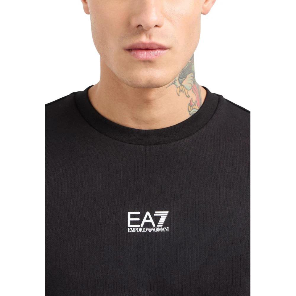Sweat-shirt en coton noir EA7 Emporio Armani