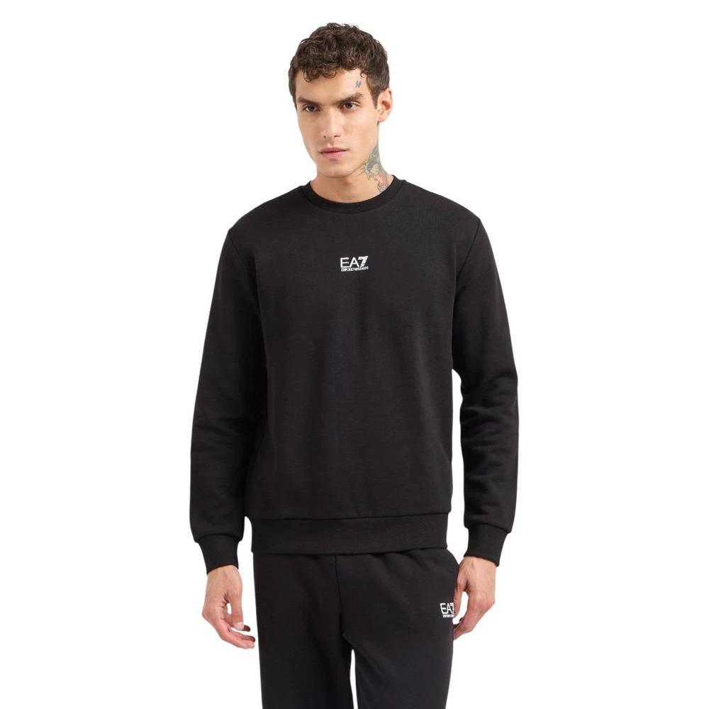 Sweat-shirt en coton noir EA7 Emporio Armani