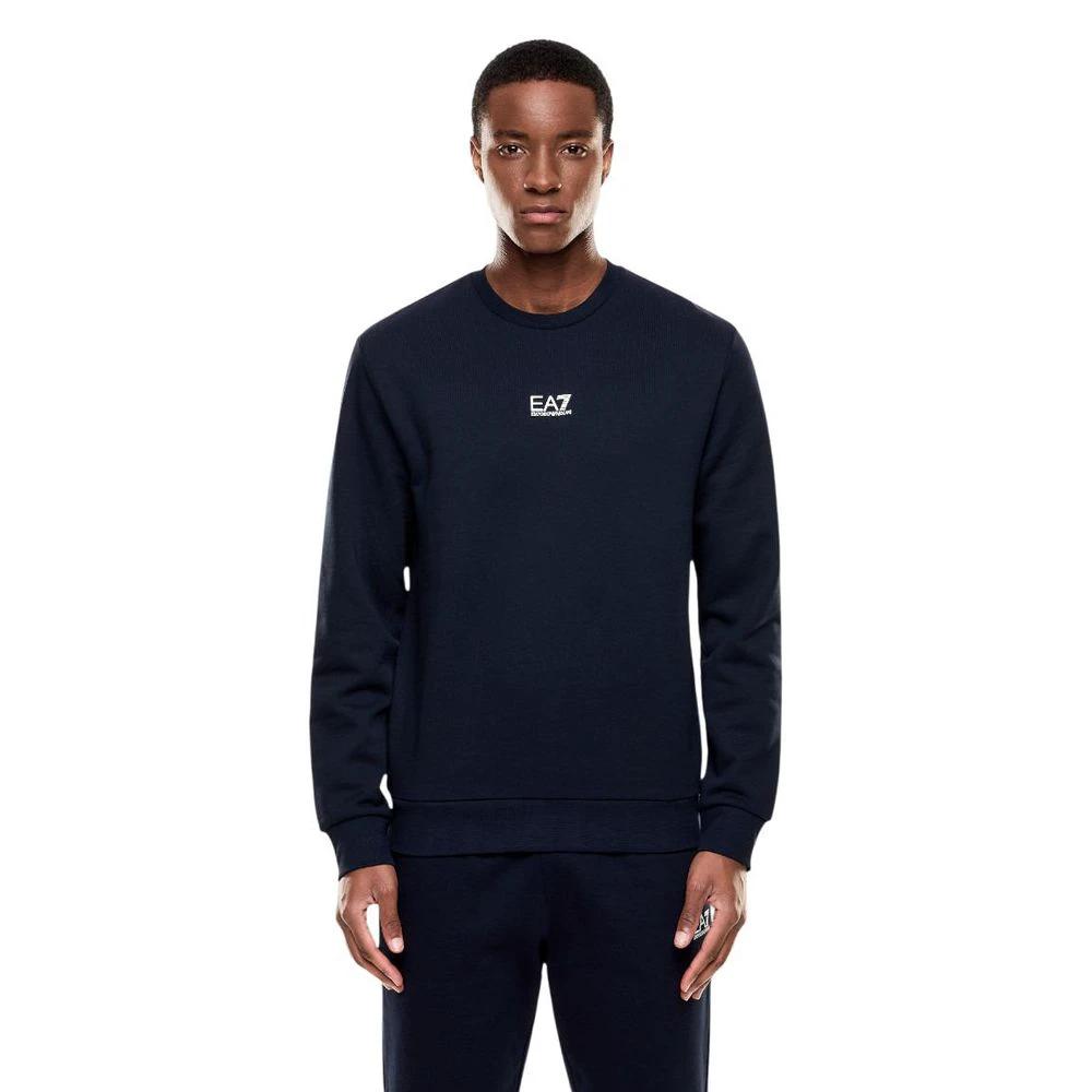 EA7 Emporio Armani Blue Cotton Sweatshirt