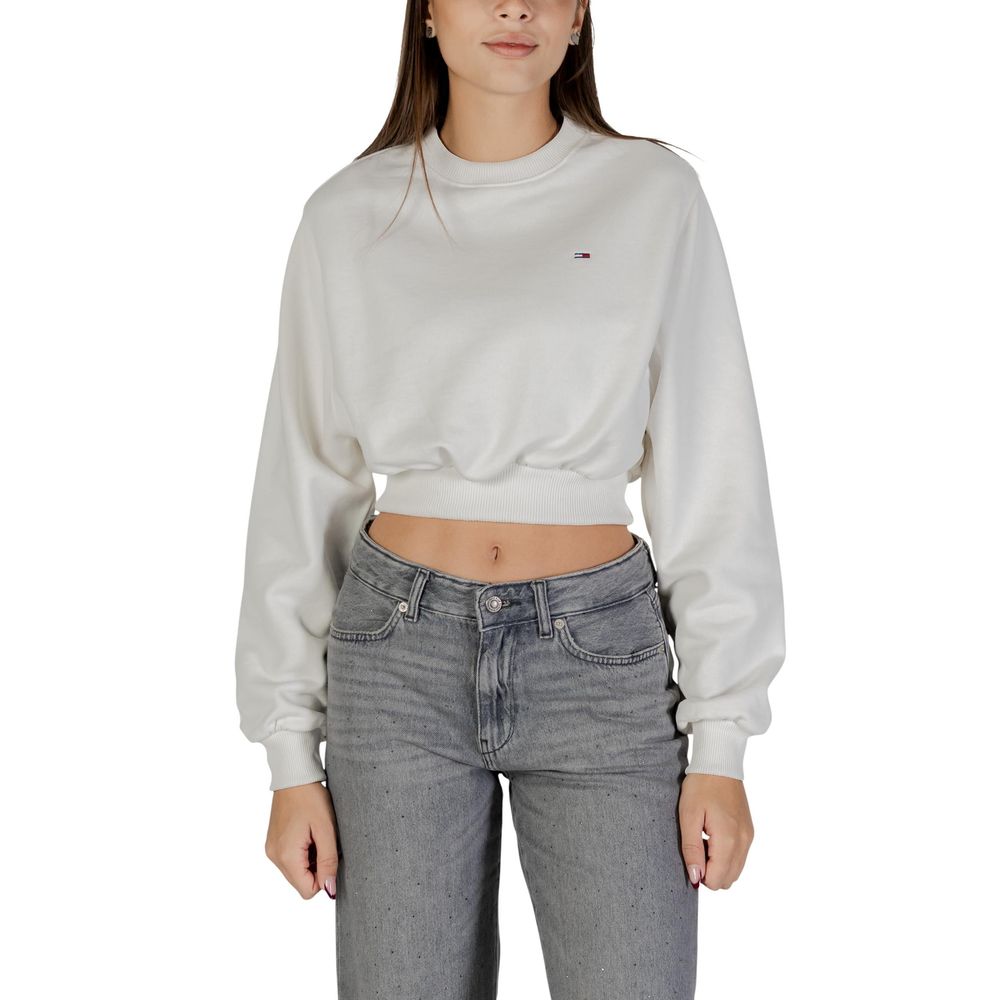 Sweat-shirt Tommy Hilfiger Jeans crème en coton recyclé