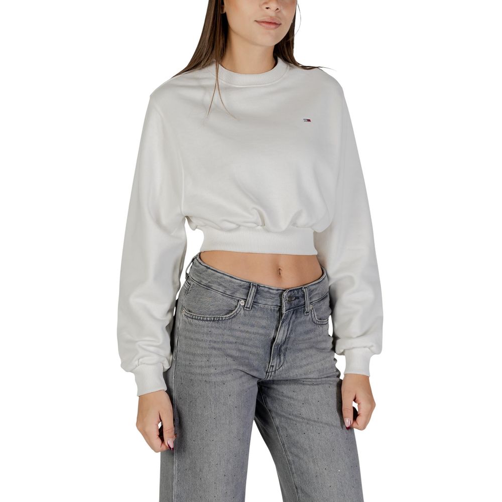 Sweat-shirt Tommy Hilfiger Jeans crème en coton recyclé