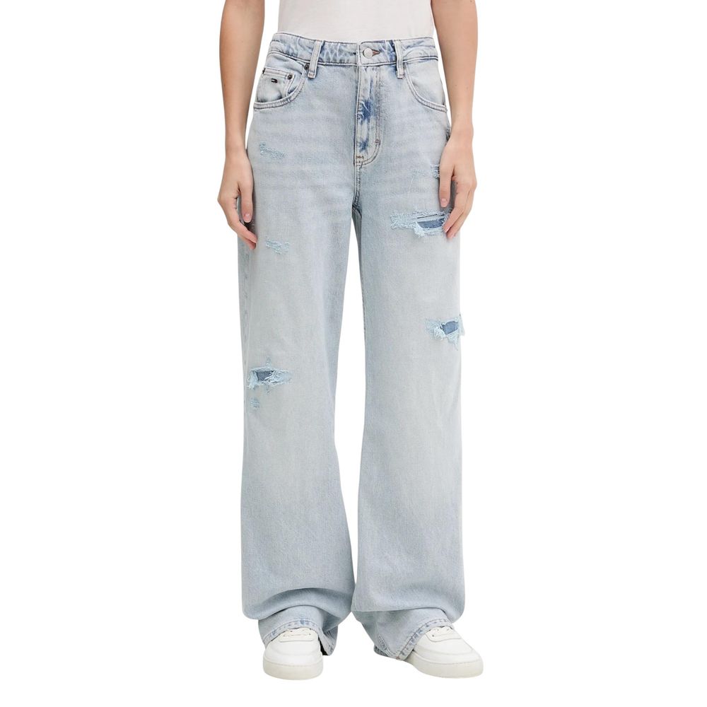 Jean Tommy Hilfiger bleu clair en coton recyclé, coupe mom
