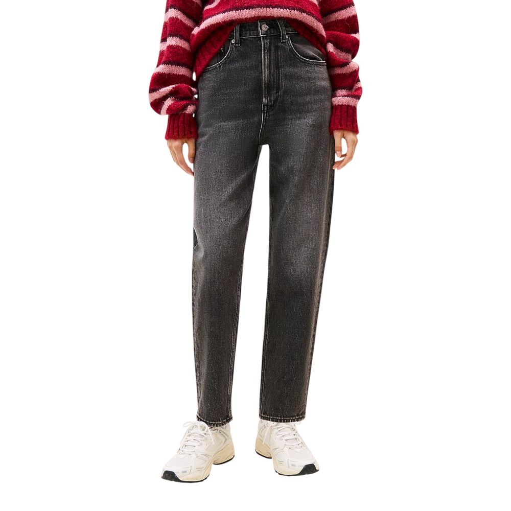 Jean Tommy Hilfiger noir en coton recyclé, style mom jean