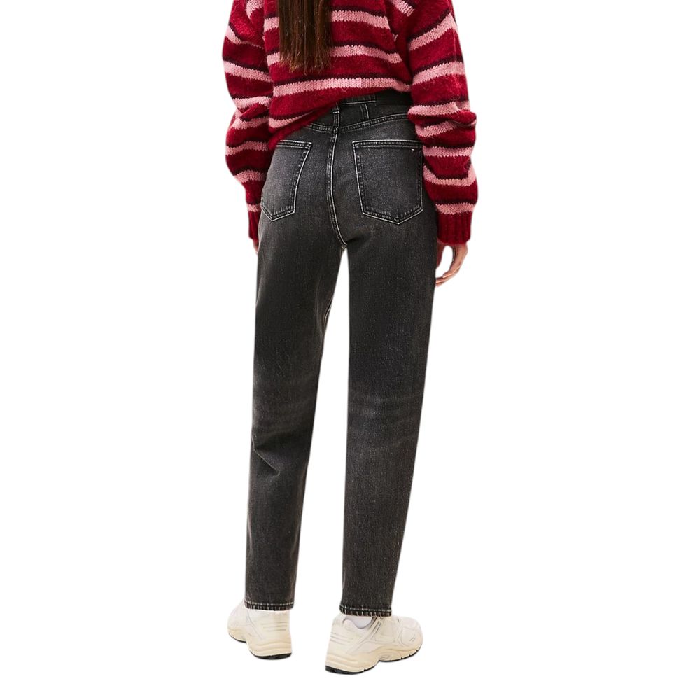 Jean Tommy Hilfiger noir en coton recyclé, style mom jean