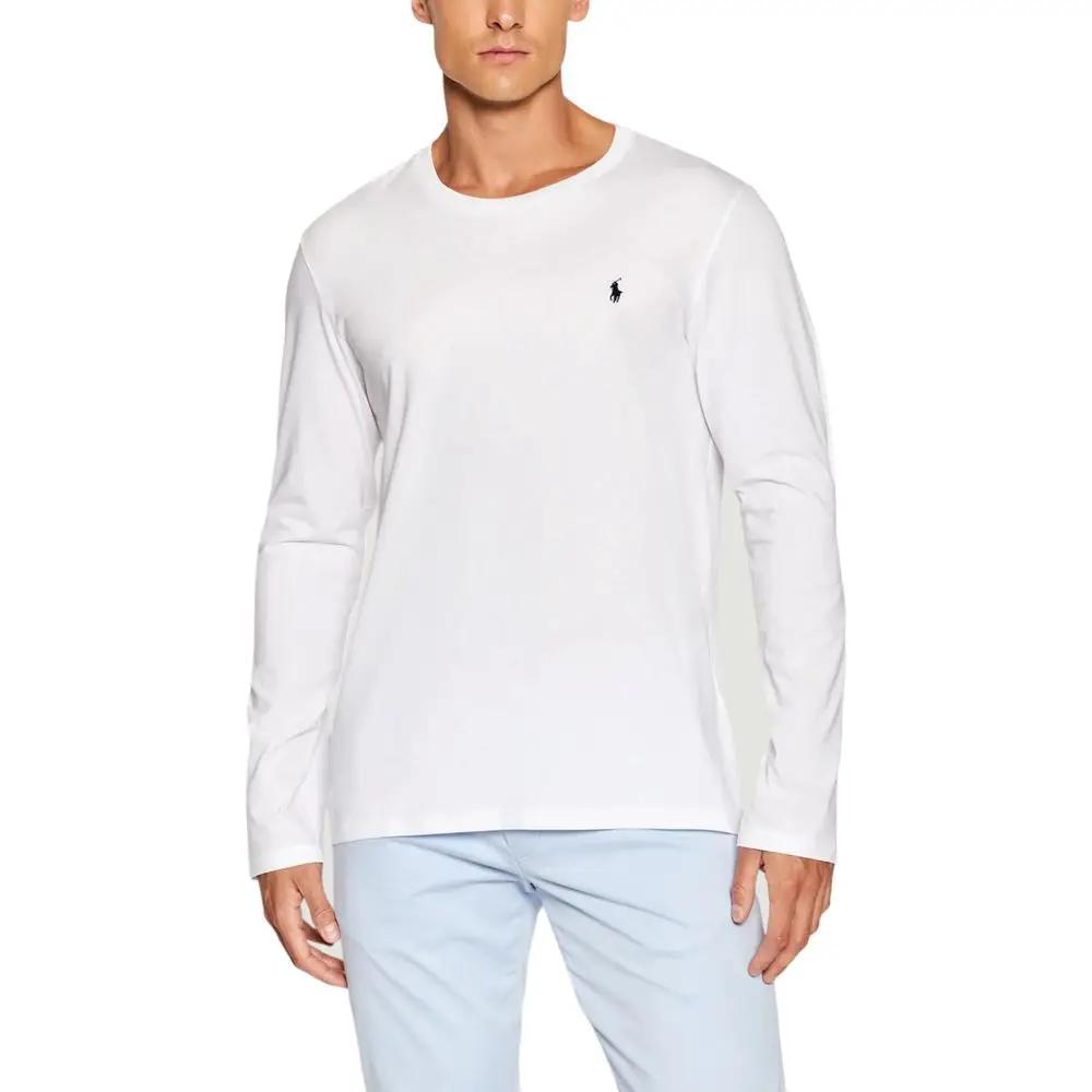 T-shirt à manches longues en coton blanc Ralph Lauren
