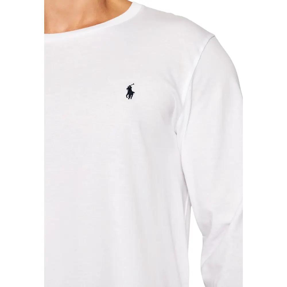T-shirt à manches longues en coton blanc Ralph Lauren