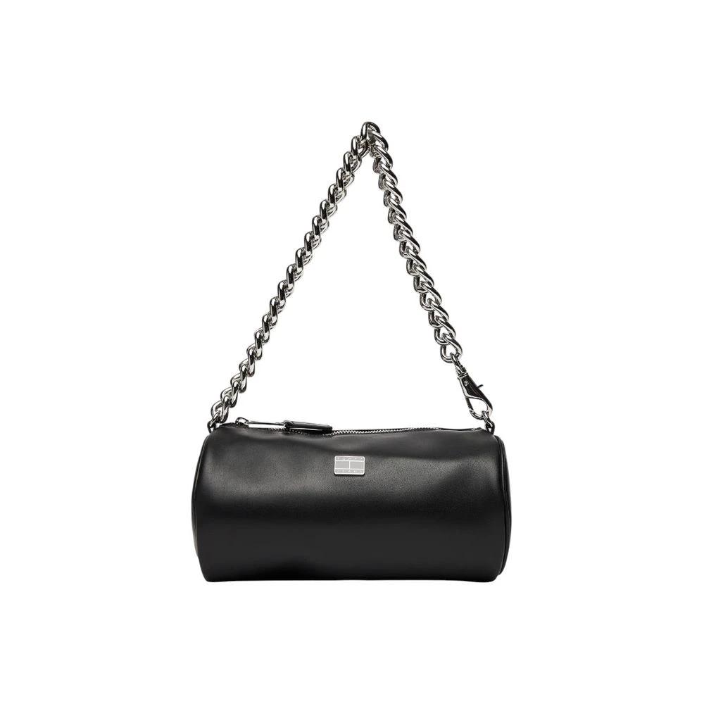 Sac à main Tommy Hilfiger Jeans en cuir synthétique noir