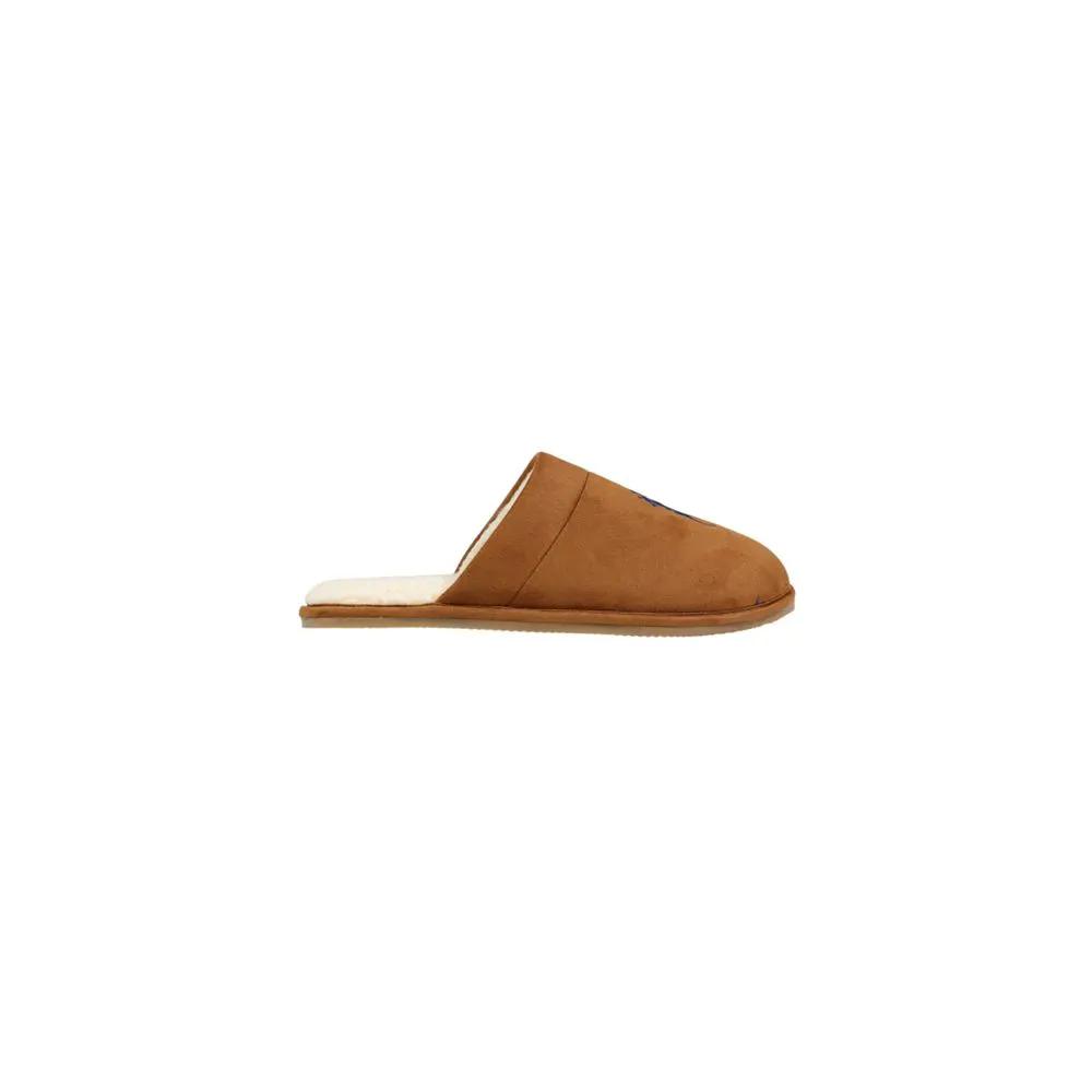 Pantoufles en textile marron Ralph Lauren
