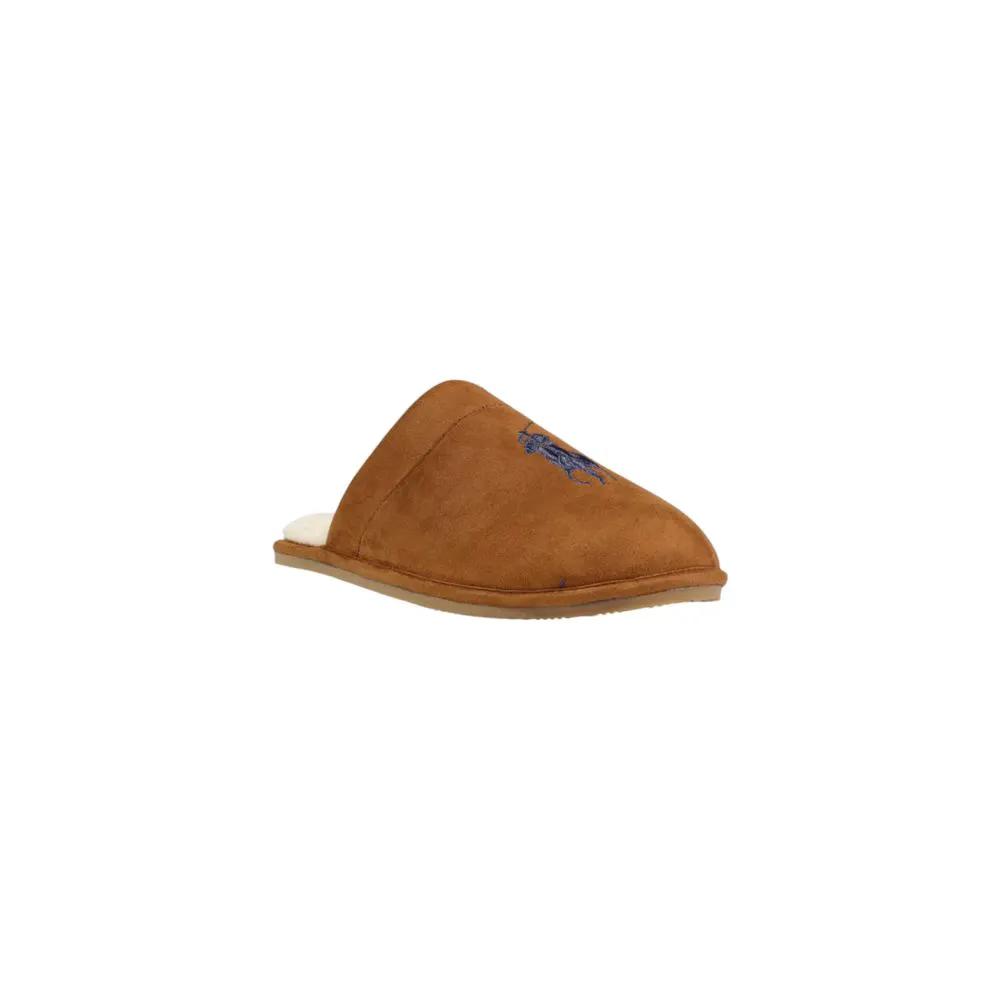 Pantoufles en textile marron Ralph Lauren