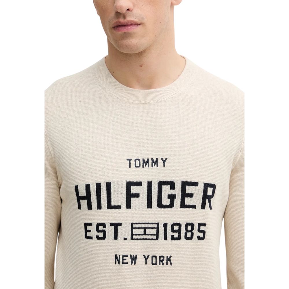 Sweat-shirt beige en coton biologique Tommy Hilfiger