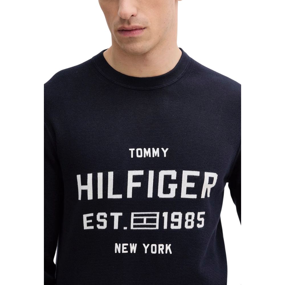 Sweat-shirt bleu en coton biologique Tommy Hilfiger