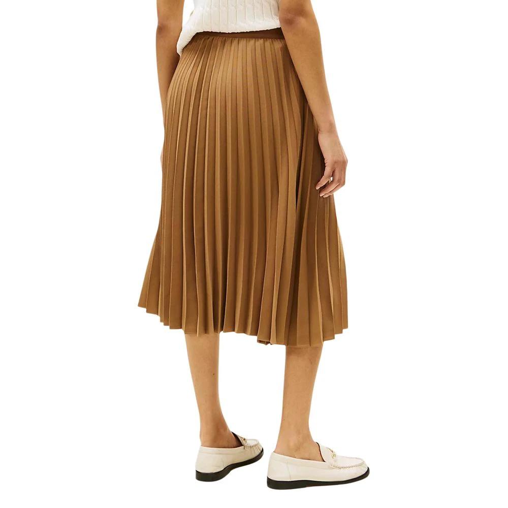 Jupe midi Tommy Hilfiger marron en polyester recyclé
