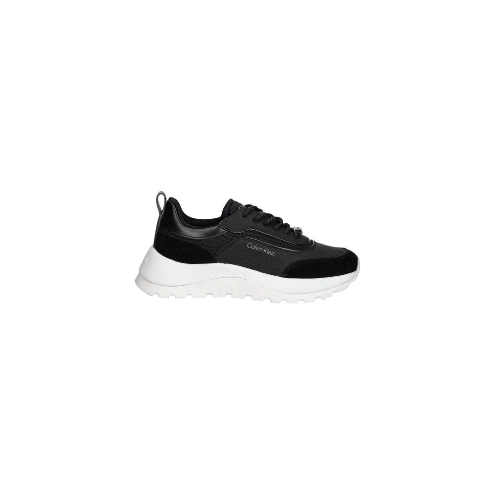 Baskets de sport en cuir noir Calvin Klein