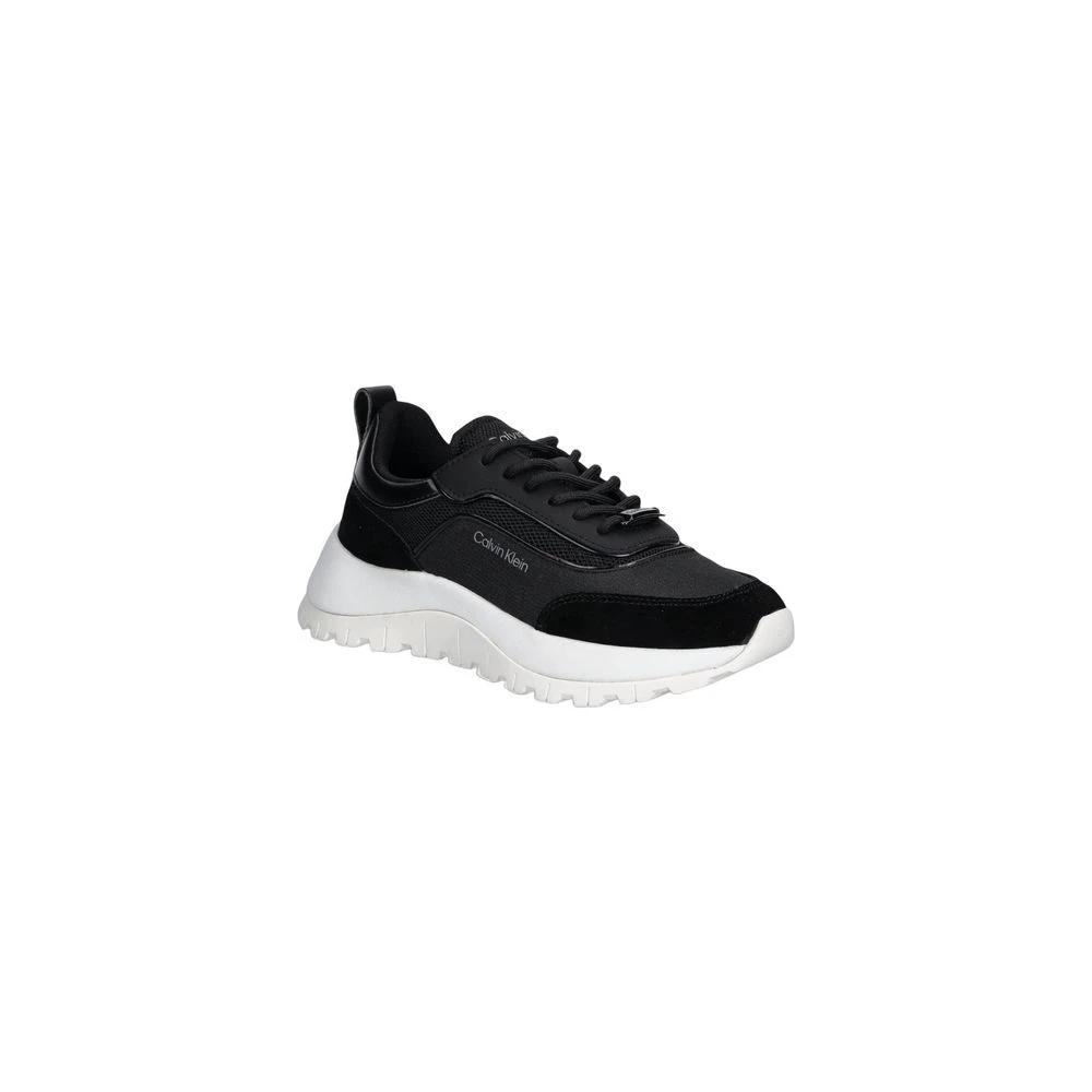 Baskets de sport en cuir noir Calvin Klein
