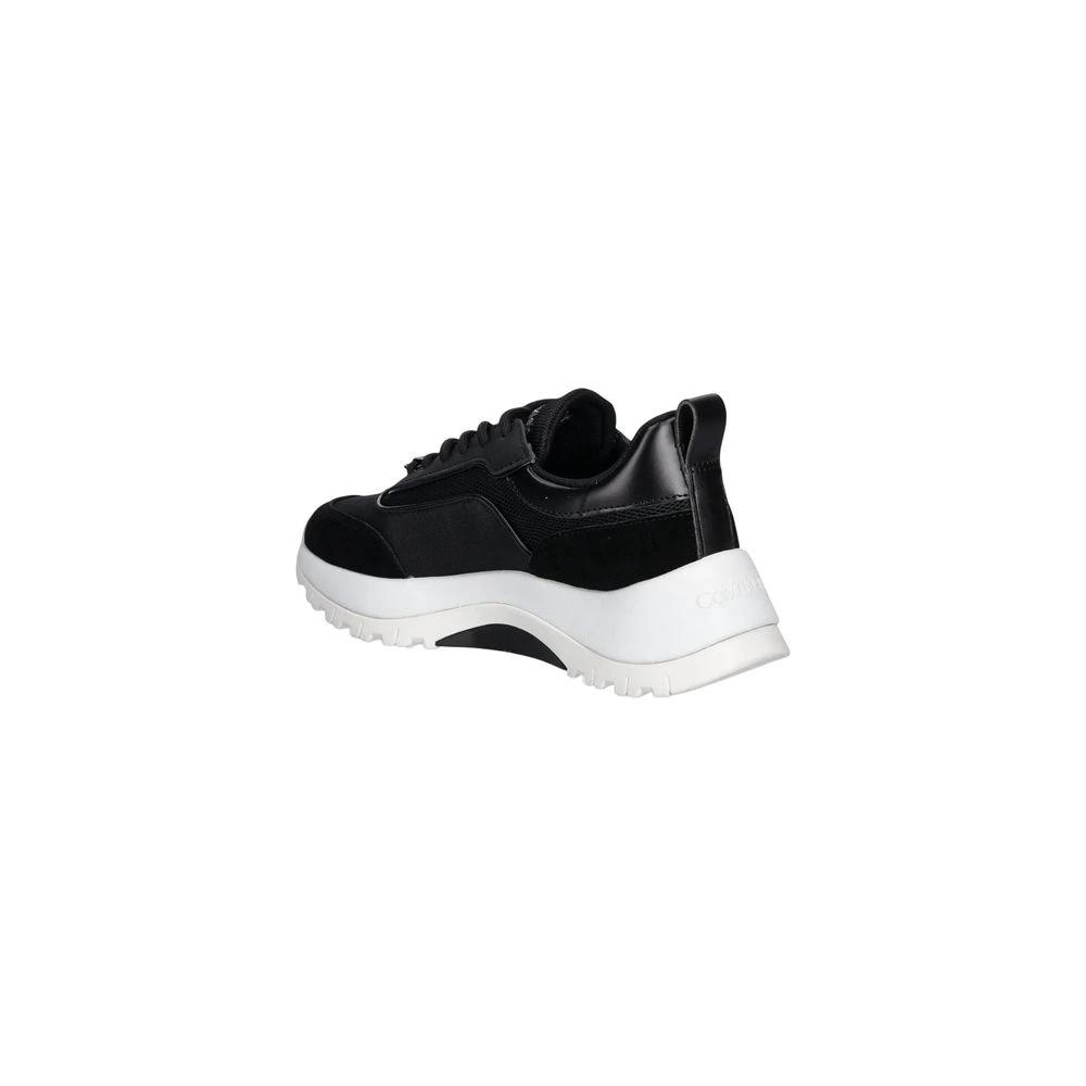 Baskets de sport en cuir noir Calvin Klein