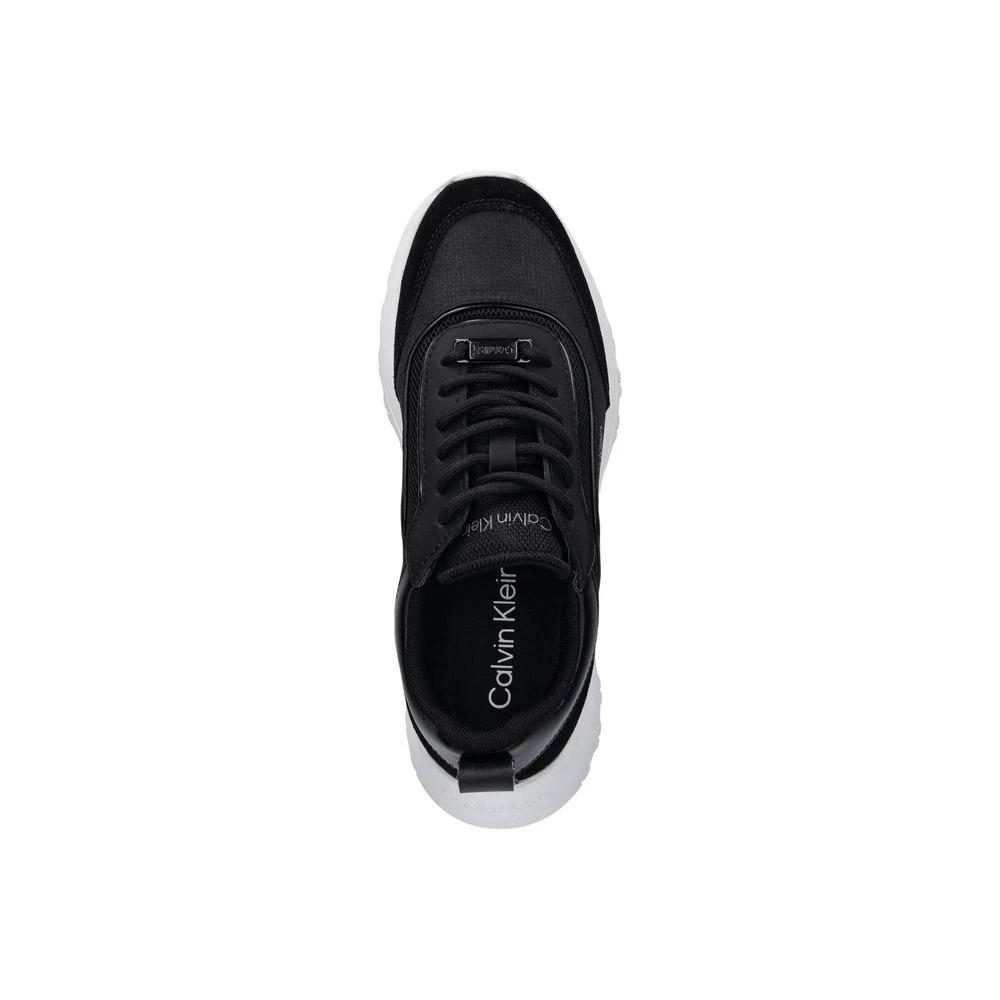 Baskets de sport en cuir noir Calvin Klein