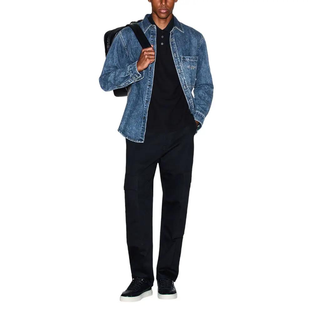 Armani Exchange Blue Denim Shirt