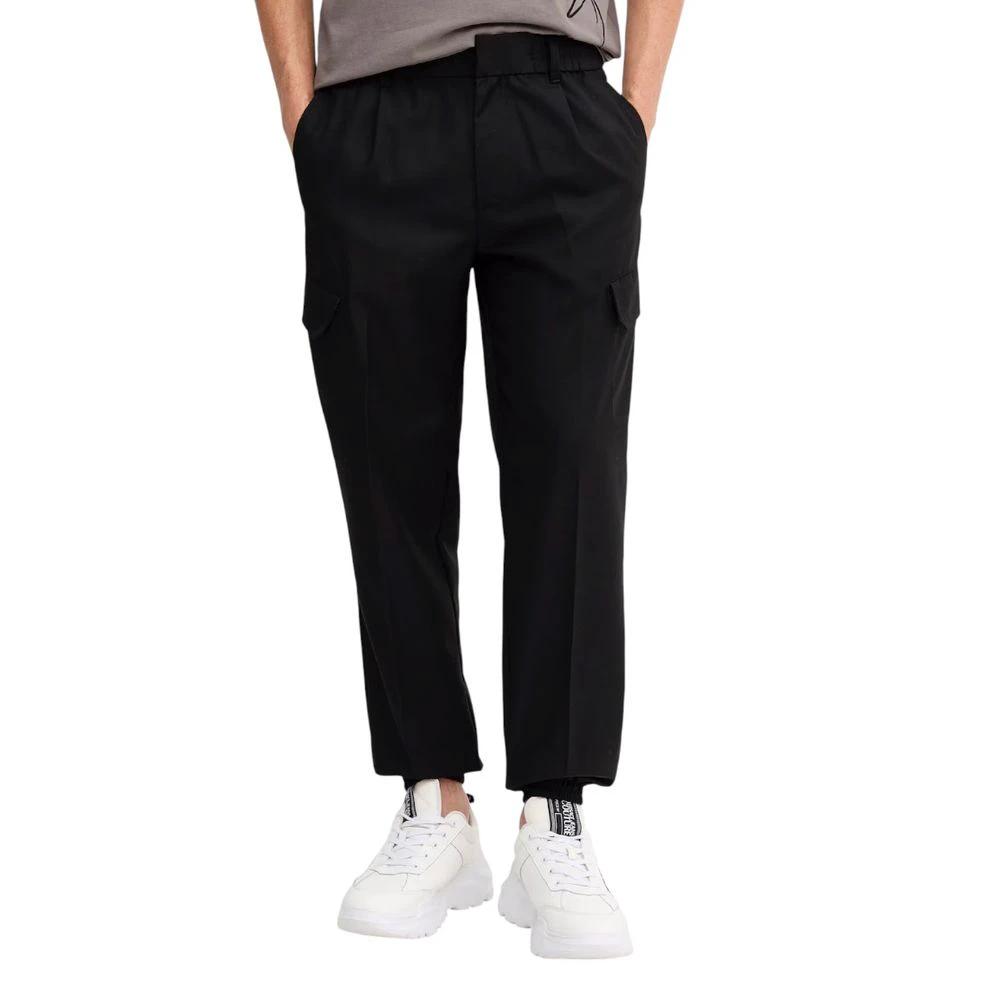 Pantalon décontracté noir en polyester Armani Exchange