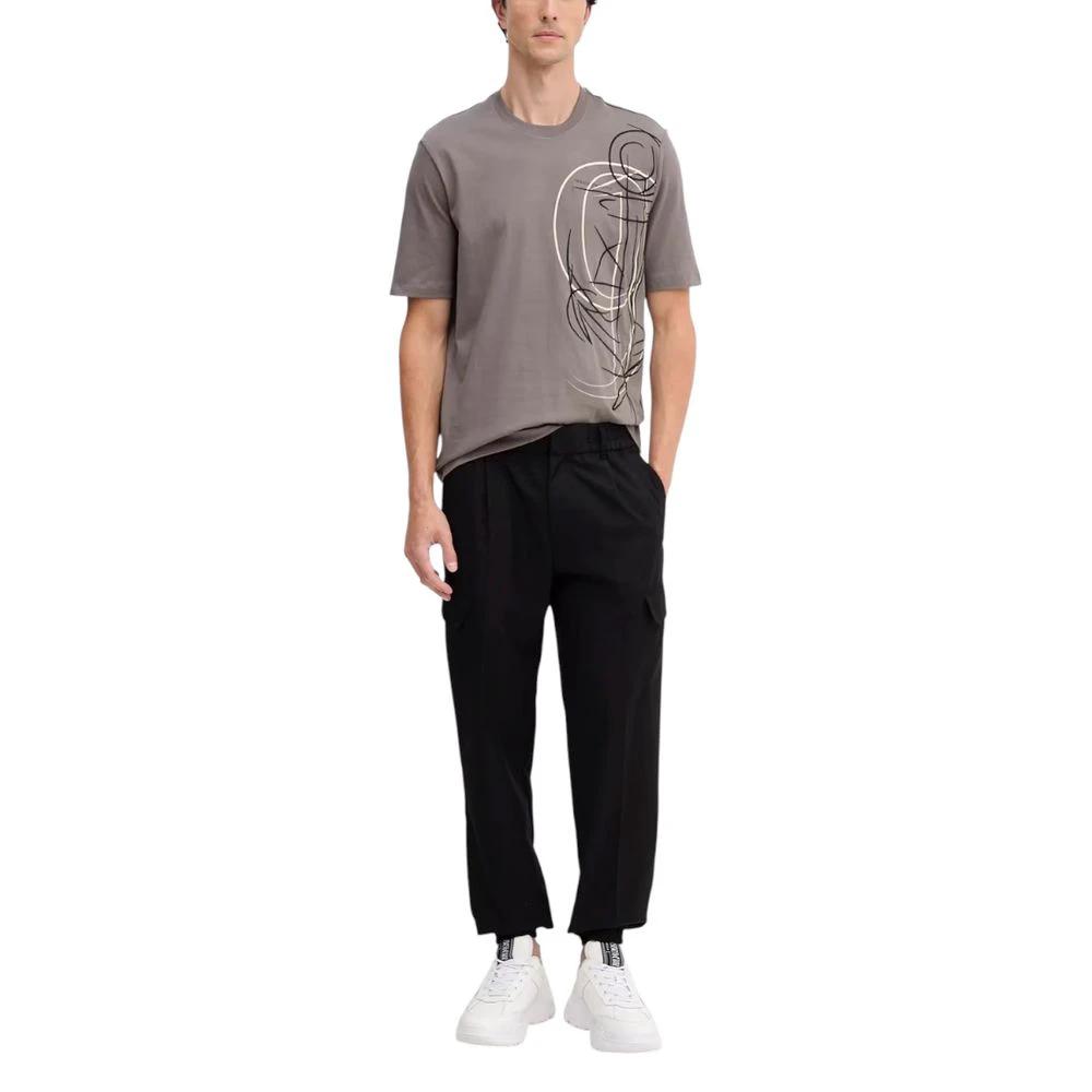 Pantalon décontracté noir en polyester Armani Exchange