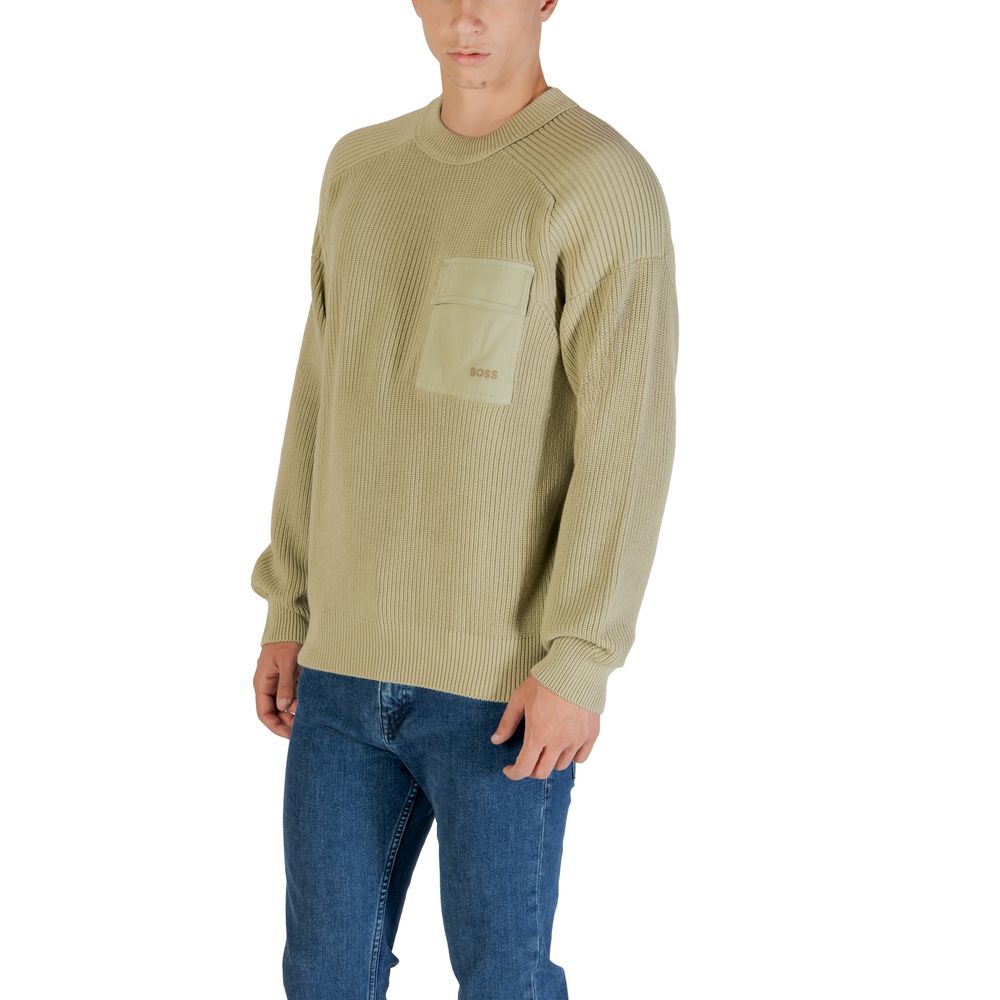 Sweat-shirt en coton vert Hugo Boss