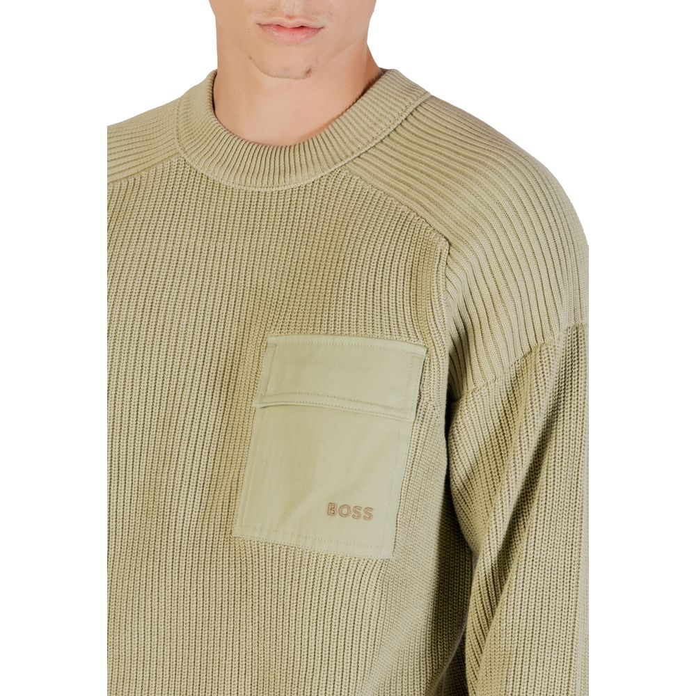 Sweat-shirt en coton vert Hugo Boss