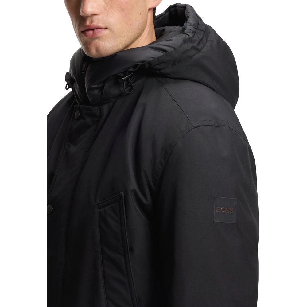 Veste longue Hugo Boss en polyester noir