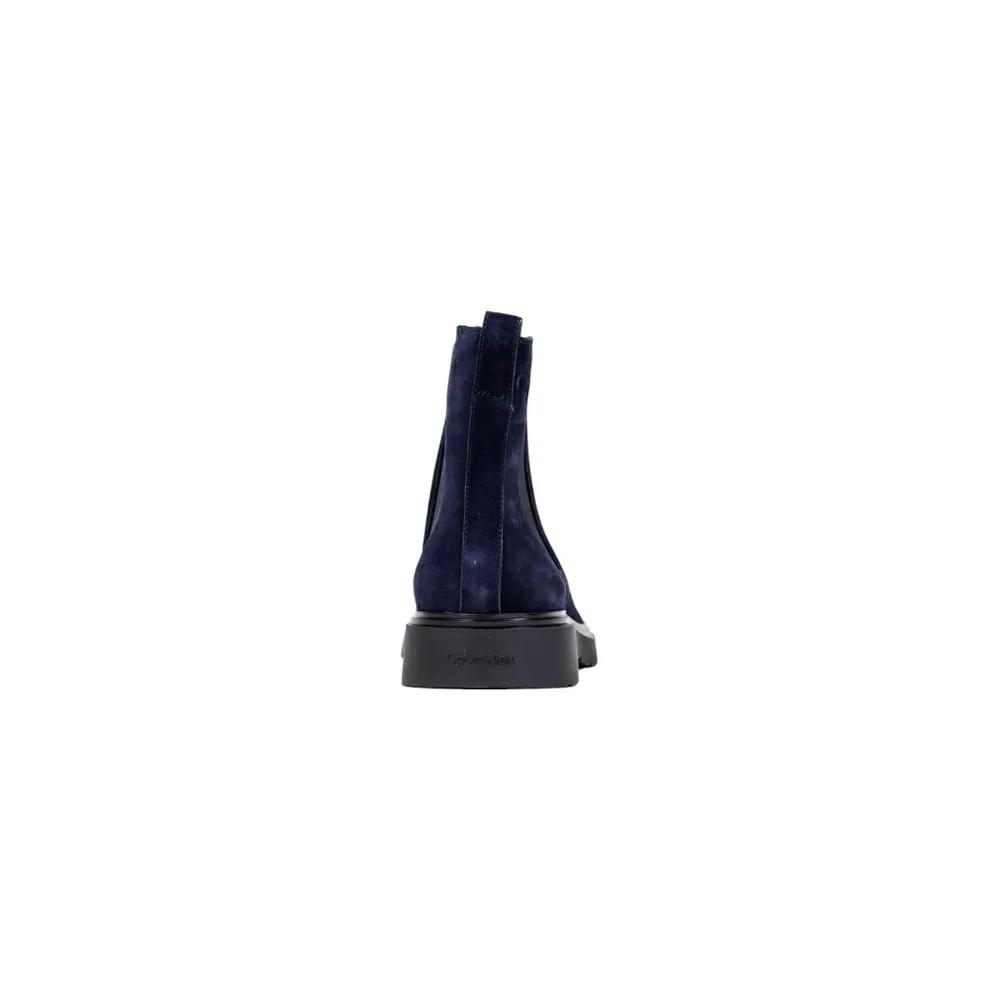 Calvin Klein Jeans Blue Suede Leather Chelsea Boots