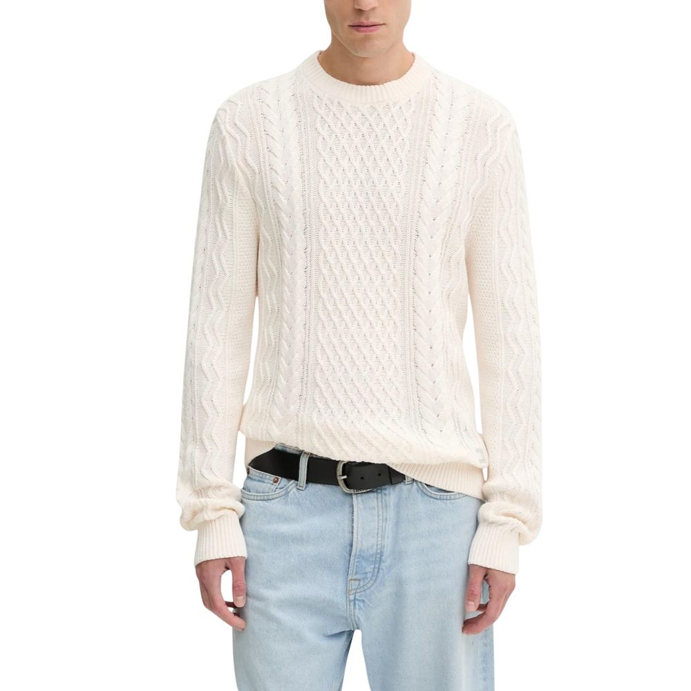 Sweat-shirt Tommy Hilfiger Jeans crème en coton recyclé